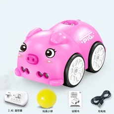 어린이 장난감 RC카 음악 마법 손 제어 자동차 어린이 학습 등반 장난감 유도 장애물 회피 추적 자동차, 캐리와 장난감 친구들, Pink Piglet, 장난감 자동차