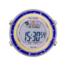 台灣發貨 時鐘 車用必備品車用電子錶車用防水電子錶機車電瓶車防水夜光電子錶, 圓形藍色【防水+精準走時+夜光, 1個