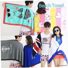 해변 휴양지 여름 물놀이 야외 수영장 바다 레저 활동 대형 흡수 속건 면 소재