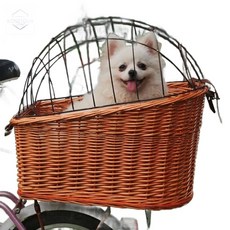 라탄 자전거 걸이식 바구니 강아지 뒷바구니, 1개