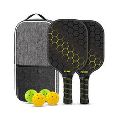 라온 피클볼 유리섬유 라켓 패들 세트, 1세트, 옐로우