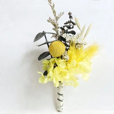 품위있는 실크 꽃 신랑 정장 단추 구멍 핀 결혼 신부 웨딩 파티 장식, 1개, 10. Yellow