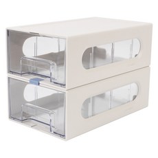 ^^혀니스토어 책상위 서랍장 정리함 수납함 정리용품 오거나이저 데스크테리어 2단 소품 보관 플라스틱 적층 서랍장