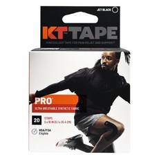 KT TAPE 케이티 테이프 프로 Pre-cut 블랙 스포츠 테이핑 키네시올로지 손목 무릎 어깨 근육, 1개, 1롤