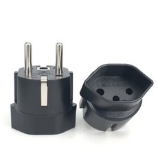 서진바이텍 유럽형 직구 변환 플러그 블랙 돼지코 어댑터 220v 콘센트, 1개