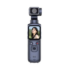 휴대용 4K 액션캠 짐벌 고화질 야외 브이로그 셀카 방수 안정화 소형 카메라, SC2 블랙 4K 고화질 AI 추적, 32G 메모리