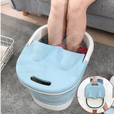 휴대용 홈케어 접이식 족욕기 마사지 릴렉스 족욕통 대용량, 상세페이지 참조, MOON 블루
