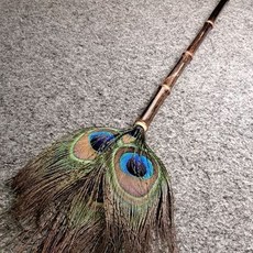紫竹手工雞毛撢子，國風禪意裝飾品, 1個, 塵撣子紫竹家用掃灰神器手作國風裝飾品禪子