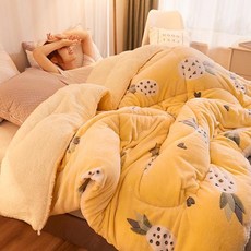 엄청 따뜻한 양털 이불 두꺼운 이불 따뜻한 면 양면 벨벳 부드러운 킹 퀸 풀 사이즈 담요 겨울, 02 Color-3