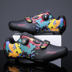 戶外騎行鞋 公路車鎖鞋 自行車鞋 新款 平底 男女 山地車 單車鞋 防滑, 007黑 橡胶底, 41