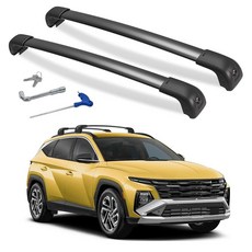 소루시 300 lbs 루프랙 크로스바 현대 팰리세이드 2019- 2025 SE/SEL/XRT/제한/캘리그래피 잠금장치가 있는 알루미늄 루프탑 화물 수하물 카약 카누 자전거 스노