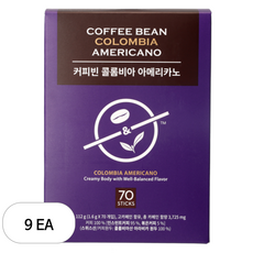 커피빈 콜롬비아 아메리카노 스틱커피, 1.6g, 70개입, 9개