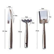 綠之源 園藝小工具3件組 鏟子 耙子 平鏟, 詳見包裝, 白鐵三件組