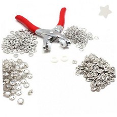 가정 의류 수선 똑딱 단추 펀치 공구 세트 옷 수리 간편 설치 생활 도구 패브릭, 1개, 1set(펀칭기+단추50회분)