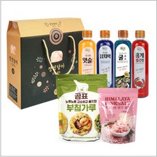 기프트 7호 / 설 추석 명절선물세트 / 홍게간장 굴소스 참치액 맛술 부침가루 핑크소금 400g