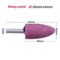 금속 연마 녹 제거용 원추형 그라인딩 헤드 휠 생크 커런덤 6mm, 01 20mm