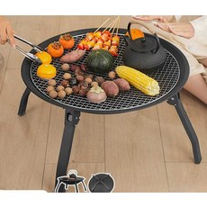 1인용 미니원형테이블 가스버너테이블 고기굽는 상, B 3인용 세트 (그릴 + 메쉬 커버), 1개