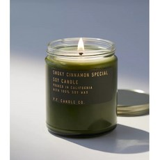蠟燭森林 P.F. PF Candle 季節限定綠罐香氛蠟燭 (乳香與沈香/槲寄生/煙燻肉桂 7.2oz), 1個, 煙燻肉桂,7.2oz