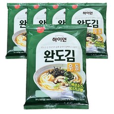 삼립 하이면 한국식 완도 김우동 우동, 205g, 5개