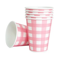 체크컵(6개입)핑크 홈파티 피크닉 테이블 생일 기념일, 상세페이지 참조, 상세페이지 참조