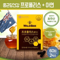 호주산 프로폴리스 캡슐 플라보노이드 아연 셀렌 항산화 영양제 PROPOLIS 비프로폴리스 추출물 알약 종근당 건강기능식품, 120정, 1세트