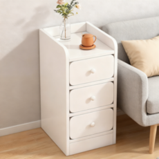 심플 미니 협탁 침실 침대옆 슬림 수납장 다용도 틈새 협탁 CTG25, 1개, 화이트 3단