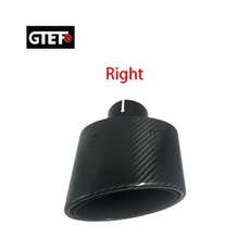 GTEFO 1pcs 범용 자동차 배기 수정 광택 검정색 타원형 탄소 섬유 스테인레스 스틸 시스템 파이프 팁 머플, 05 Right ID54-OD150mm