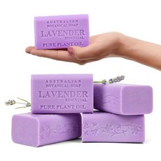 Australian Botanical Soap 코코아 버터 샌달우드 천연 비누 베이스 6.8온스 (187g) 4팩, 6.6 Ounce (Pack of 4), Lavender, 187g