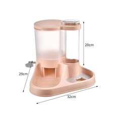 智能餵食器二合一雙碗餵食喂水益智laiwc, 粉色餵食喂水一件式, 1個