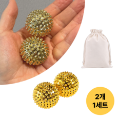 InLoop 혈액순환 자성혈침기 손지압볼, 샤이닝골드, 2개