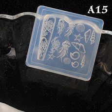 네일 템플릿 1pc 바다 쉘 불가사리 금붕어 잉어 물고기 3D 아크릴 금형 여름 해파리 DIY 실리콘 아트, 옵션15) A15, 1개