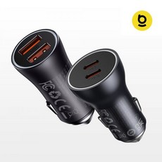 베이스어스 차량용 초고속 충전기 60W 2포트 자동차 차량 시거잭, [50002] USB+USB
