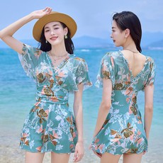 夏季新款女泳衣大碼裙裝