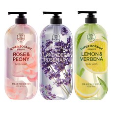 온더바디 수퍼보타닉 바디워시 라벤더 앤 로즈마리향 900g + 레몬 앤 버베나향 900g + 로즈 앤 피오니향 900g, 3개