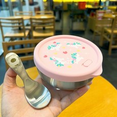 KOM 台灣製 316不鏽鋼隔熱碗 矽膠密封蓋 幼兒園三色碗, 1個