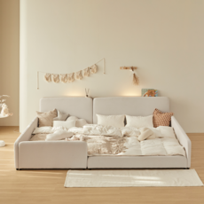 홈앤힐 아루 트윈 저상형 패밀리 침대 프레임+수납헤드 (SS/K), [아루] 침대+수납헤드