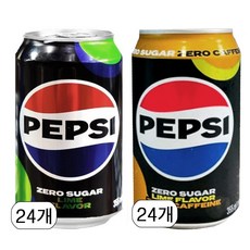펩시 제로 라임 + 제로카페인 혼합형, 48개, 355ml