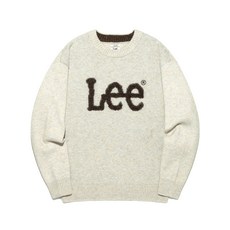 브랜드정품 리 LEE 부클 빅 트위치 로고 니트 베이지 361953