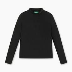 골지 목폴라 티셔츠_QATS21561BK 2875640