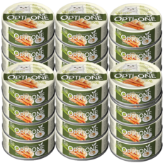 OPTI ONE 歐力 化毛主食貓罐 90g, 24個, 鮪魚+馬鈴薯+護眼紅蘿蔔, 混合口味