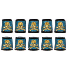 골프 페럴 아이언용 스컬 디자인, 10개, 블루/옐로우