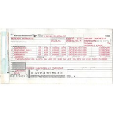 Garuda Indonesia 登機證 機票, 1個