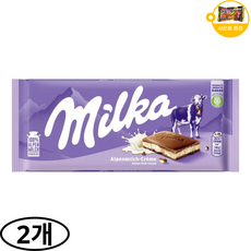 밀카 초콜릿 알펜밀크-크림 사은품 추가증정, 2개, 100g