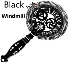 바 스트레이너 스프링 칵테일 스트레이너 스테인레스 스틸 디럭스 스트레이너 바 도구, 기타, 08 Black Windmill