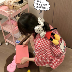 Hello Kitty 睡衣女短袖 可愛紅色格子家居服套裝