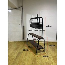 티비 거치대 브라켓 이동식 스탠딩 모니터 받침대, 1개, J. 철제 단+호두나무+선반+크리스탈