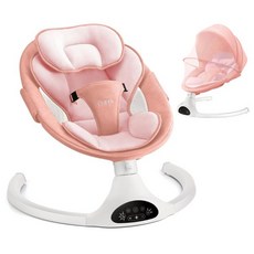 LAREX 베이비 스윙 유아용 전동 유아용 유아용 유아용 로커 휴대용 리모컨 포함 5가지 스윙 속도 10가지 프리셋 멜로디 및 블루투스 0-6개월 최대 20파운드블랙, Pink, Pink, 1개