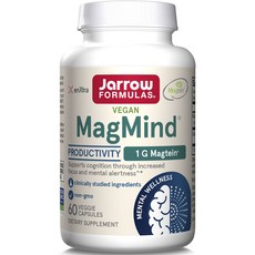 Jarrow FORMULAS 賈羅公式 MagMind鎂L-蘇胺酸素食膠囊, 1個, 60顆