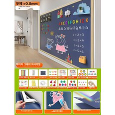 레버딜 자석보드 자석시트지 부착형 칠판 붙이는 눈보호 무반사 학습 놀이 낙서판, 다크그레이 + 우드 패턴 프레임