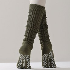 臺灣出貨長筒瑜伽襪子女秋冬款加厚防滑跑步跳繩羽毛球運動健身小腿堆堆襪